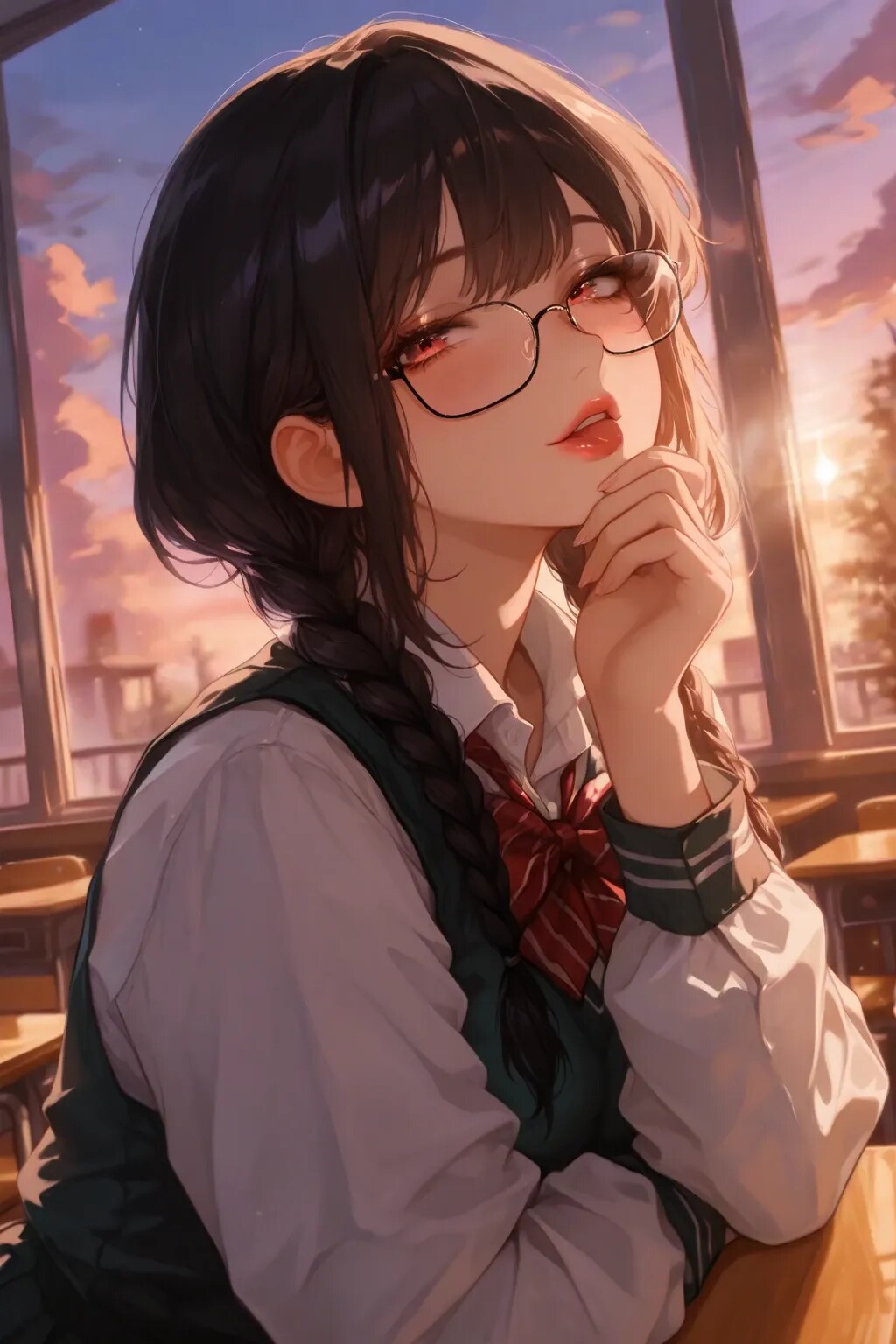 眼鏡三つ編み２ndの開催決定おめでとうございます | の人気AIイラスト・グラビア