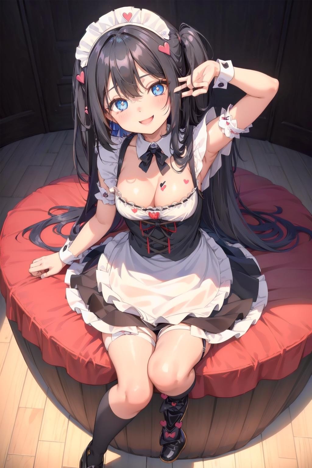 チューリップ園とメイド