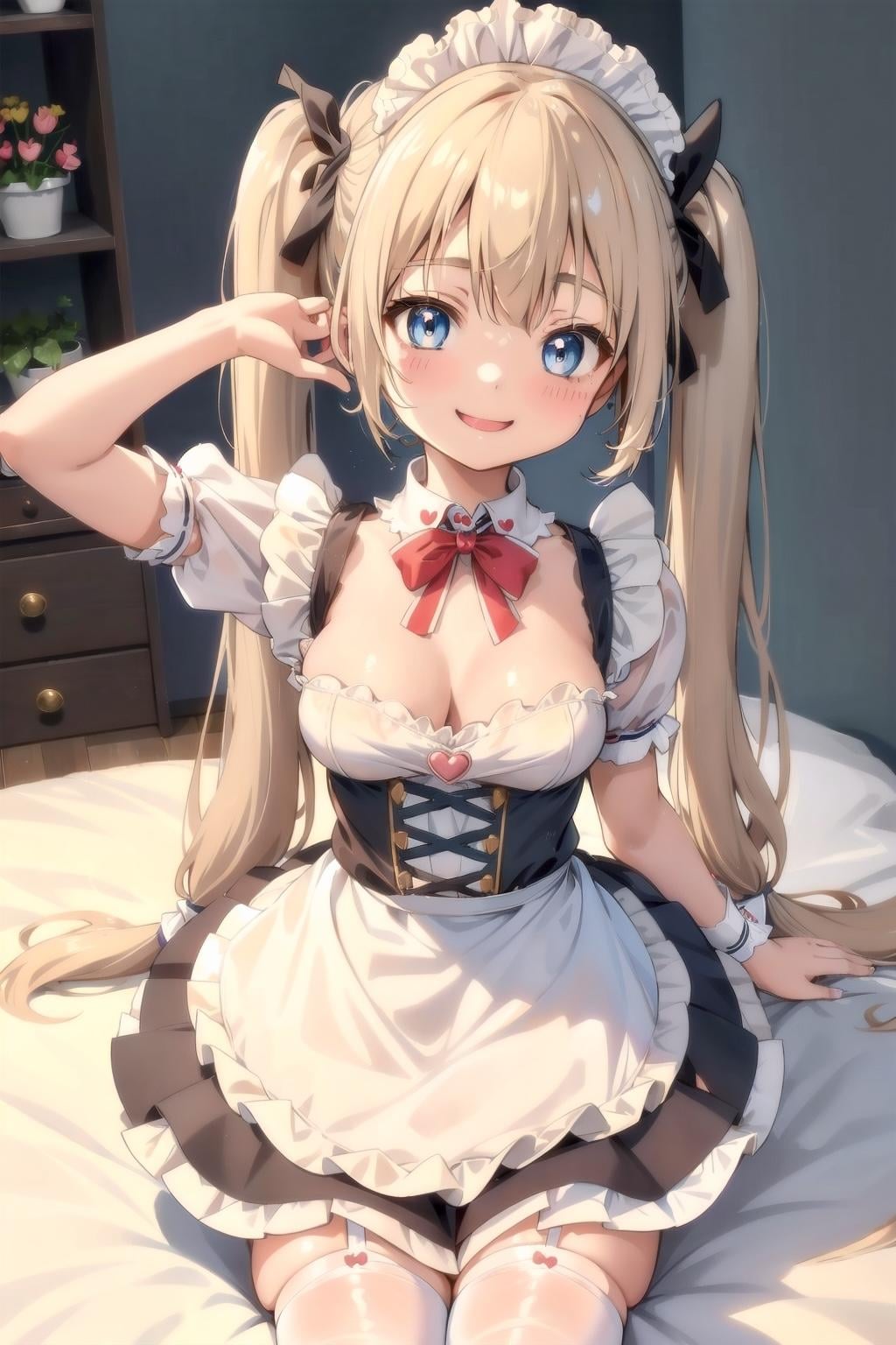 チューリップ園とメイド