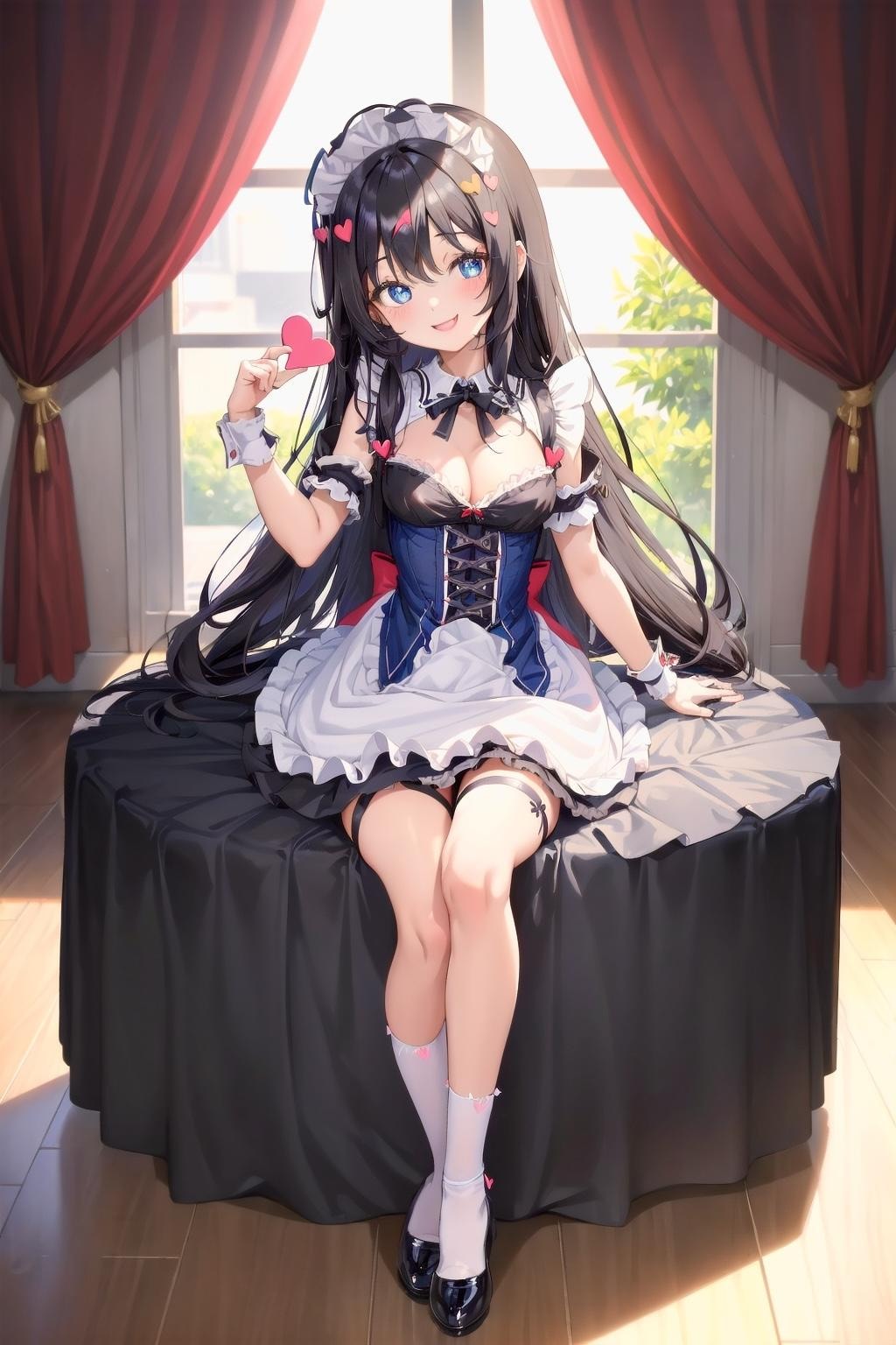 チューリップ園とメイド