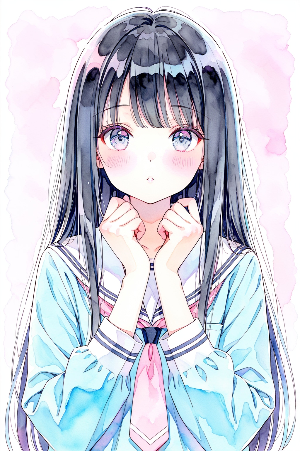 少女(水彩タッチ)(MOKA)(4) | の人気AIイラスト・グラビア