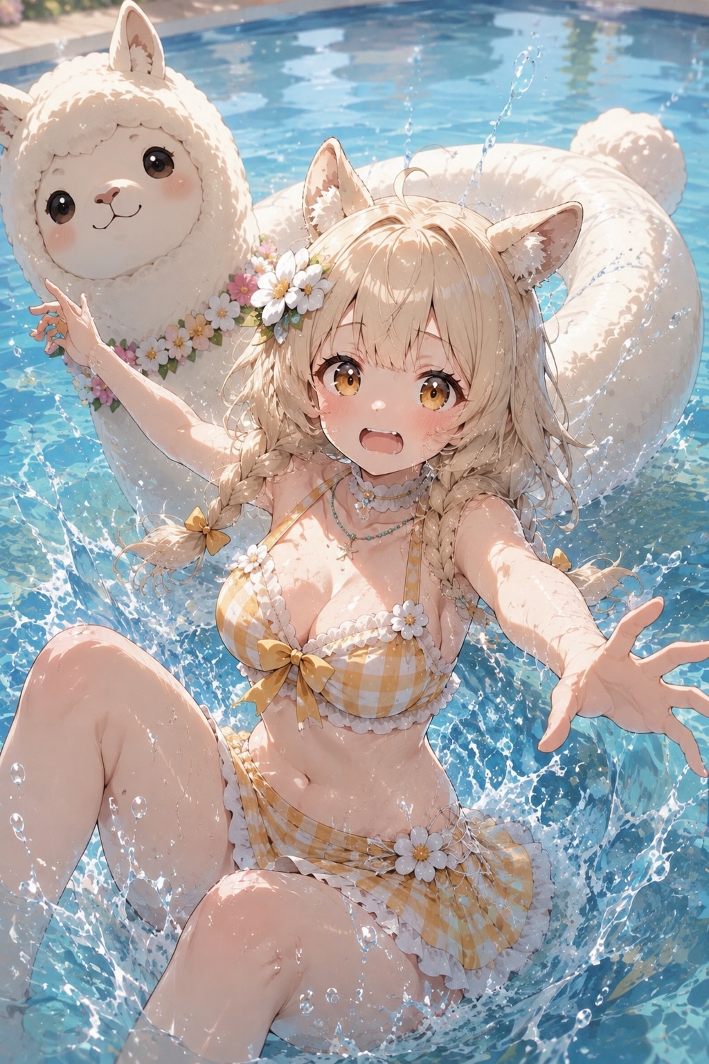 バランスを崩したアルパカちゃん