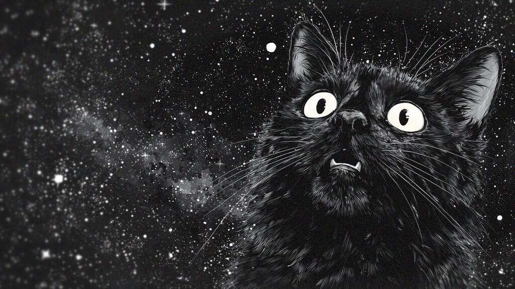 black "surprise" cat