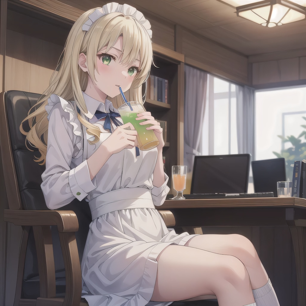 金髪ロングで漫画喫茶の少女７