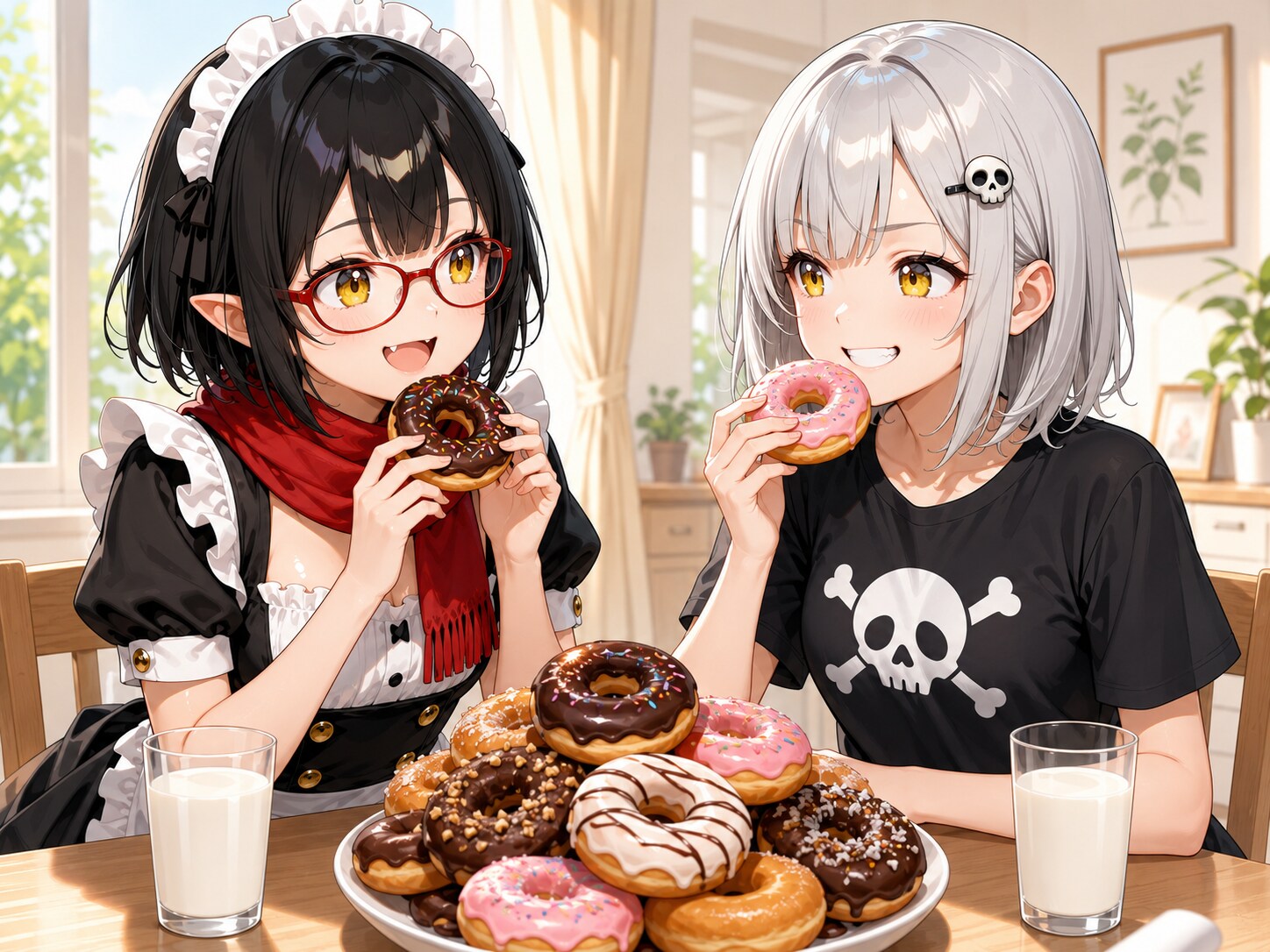 黒羽家で遊ぶ二人。