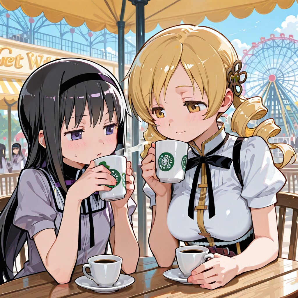 巴マミと暁美ほむらが遊園地でデート