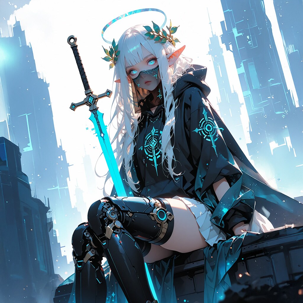 機械化エルフ剣士a | の人気AIイラスト・グラビア