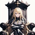 腕を組んで椅子に座るブロンドの女騎士さｎ・・・様 2枚目
