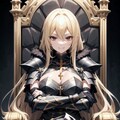 腕を組んで椅子に座るブロンドの女騎士さｎ・・・様 4枚目