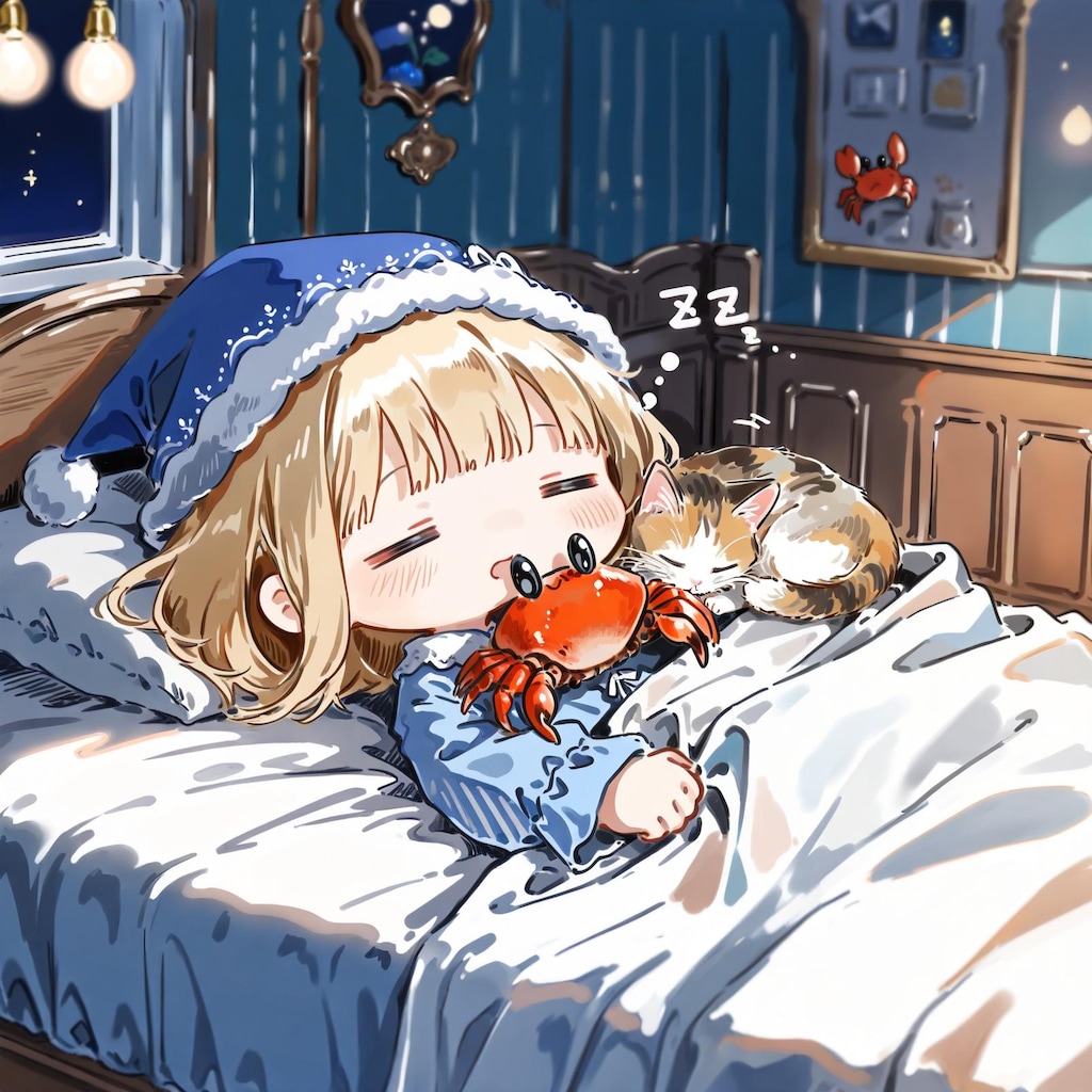 ( ˘ω˘)か に と ね む る ん だ な🐱🦀💤✨