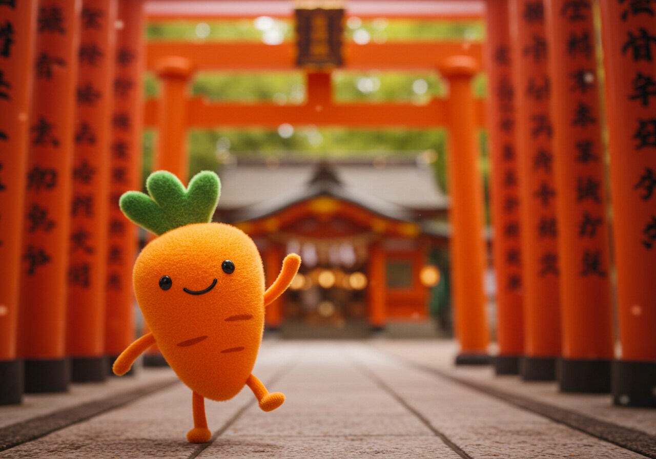 神社の鳥居と人参さん | の人気AIイラスト・グラビア