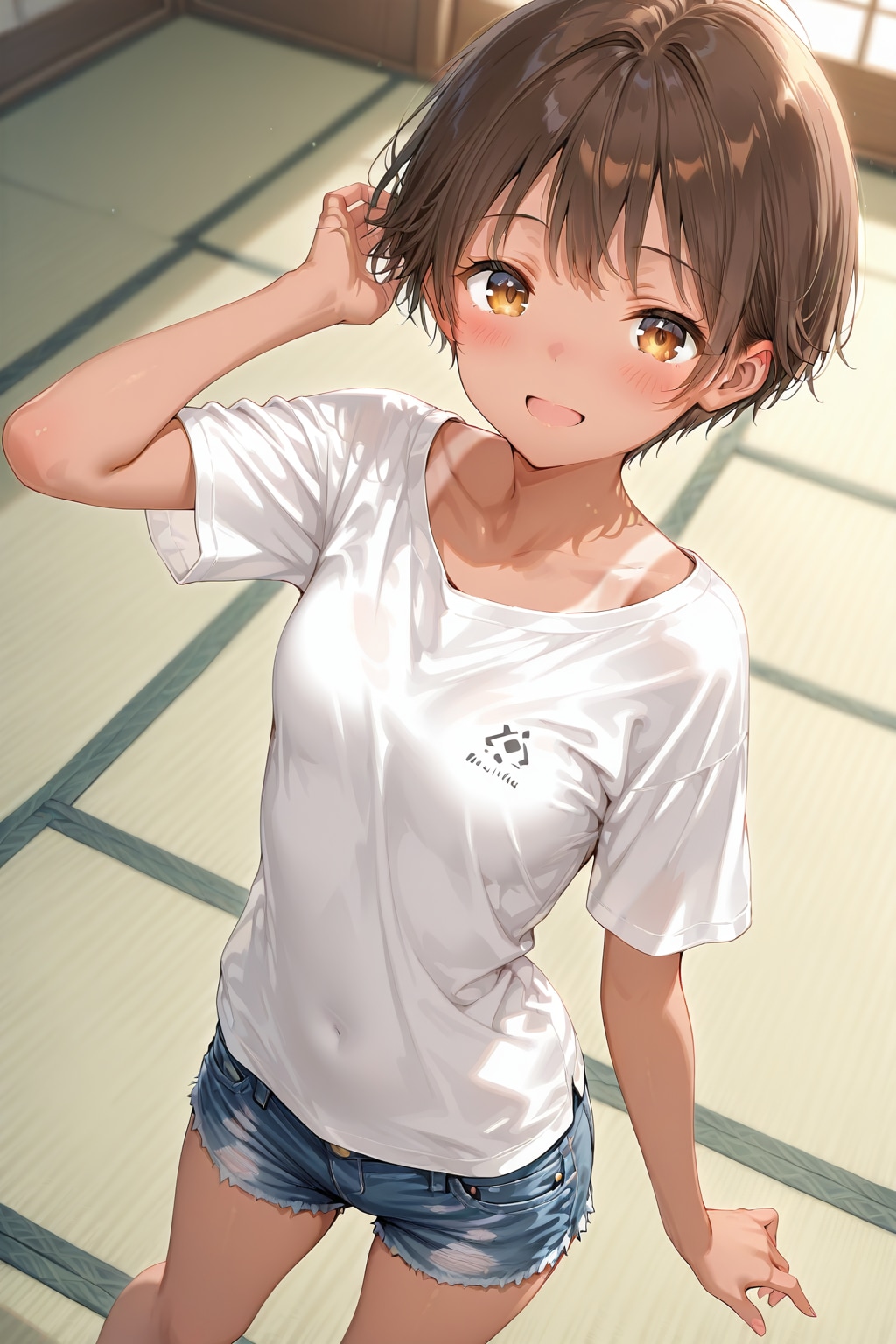 清瀬こむぎのホットパンツ脱ぎ