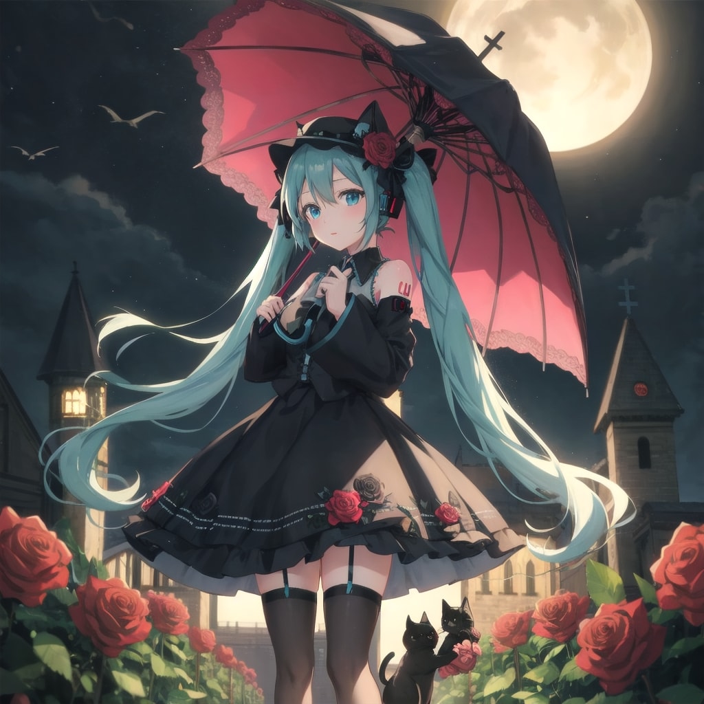 V4B 初音ミク ゴスロリ | の人気AIイラスト・グラビア