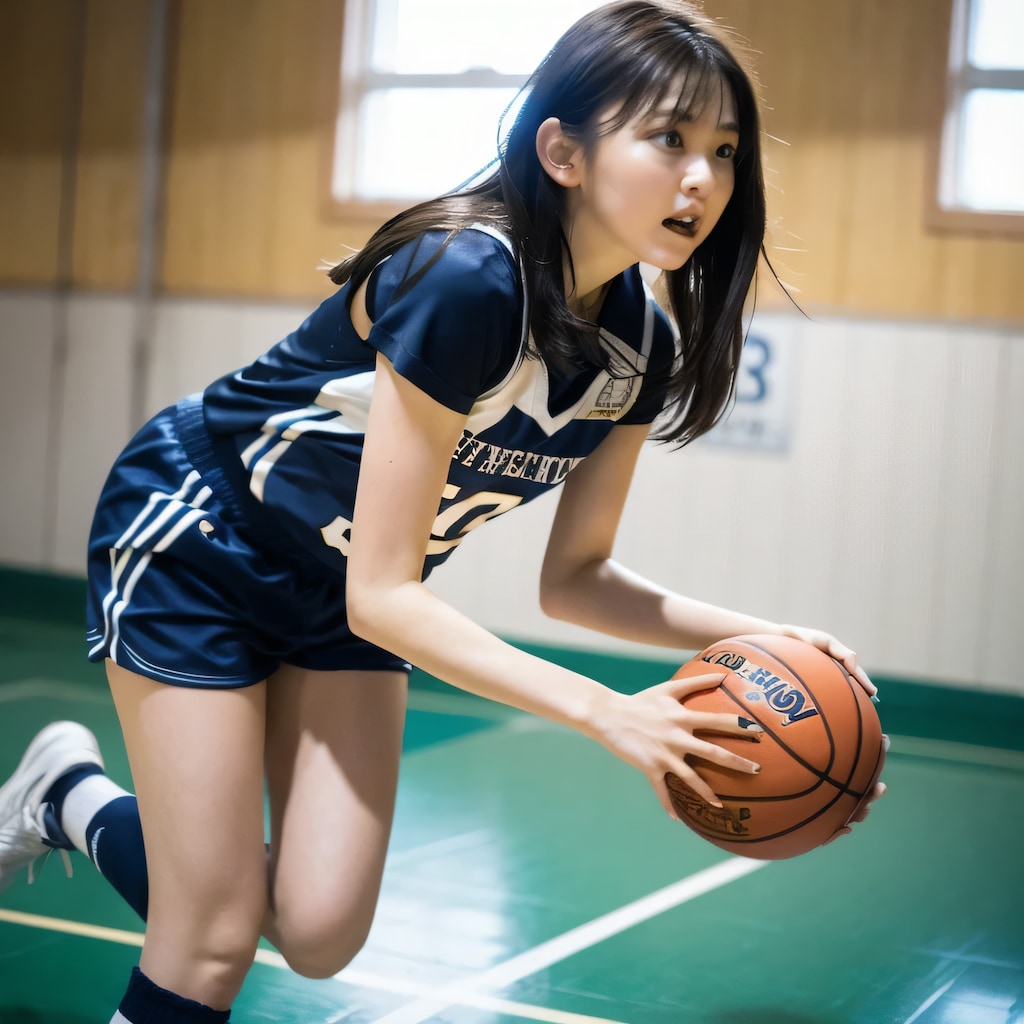 黒髪ロングでユニフォームの美女１１０