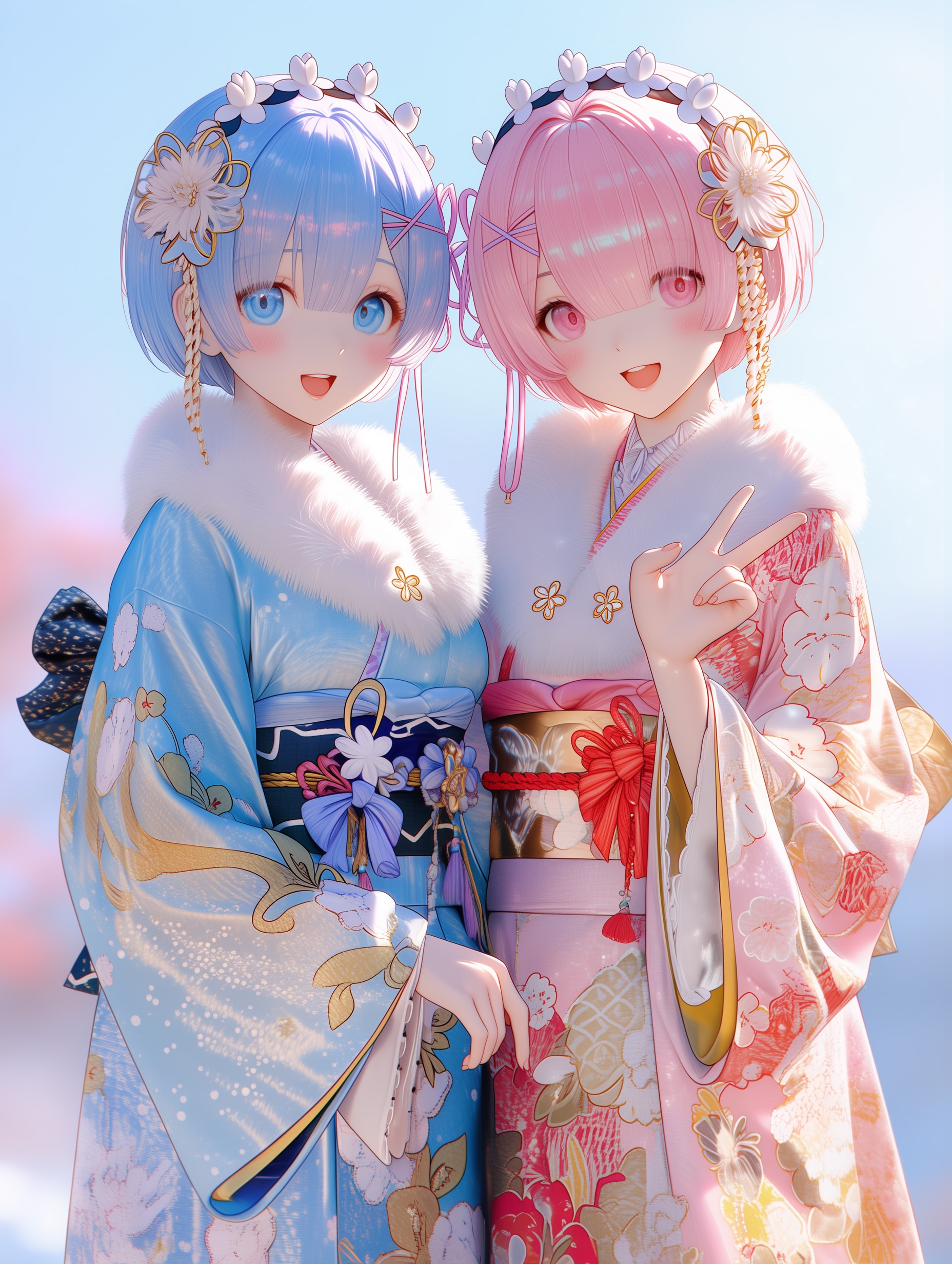 ラムレム成人式？ | の人気AIイラスト・グラビア