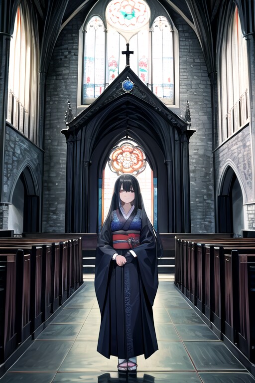 ゴシック調着物を着た女性 | の人気AIイラスト・グラビア