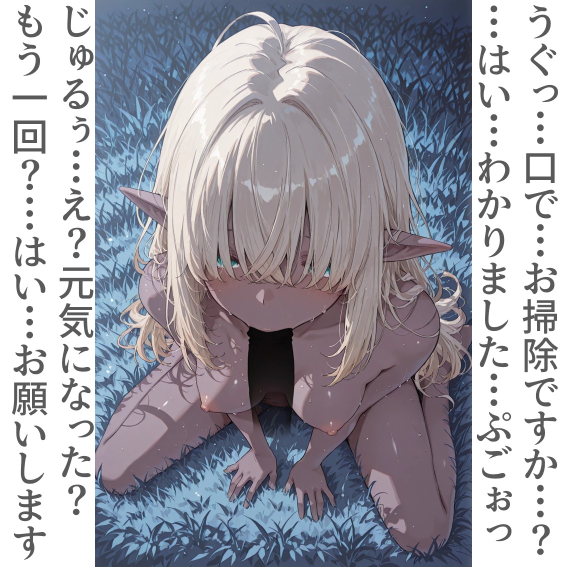 2コマでご奉仕堕ちのダークエルフさん