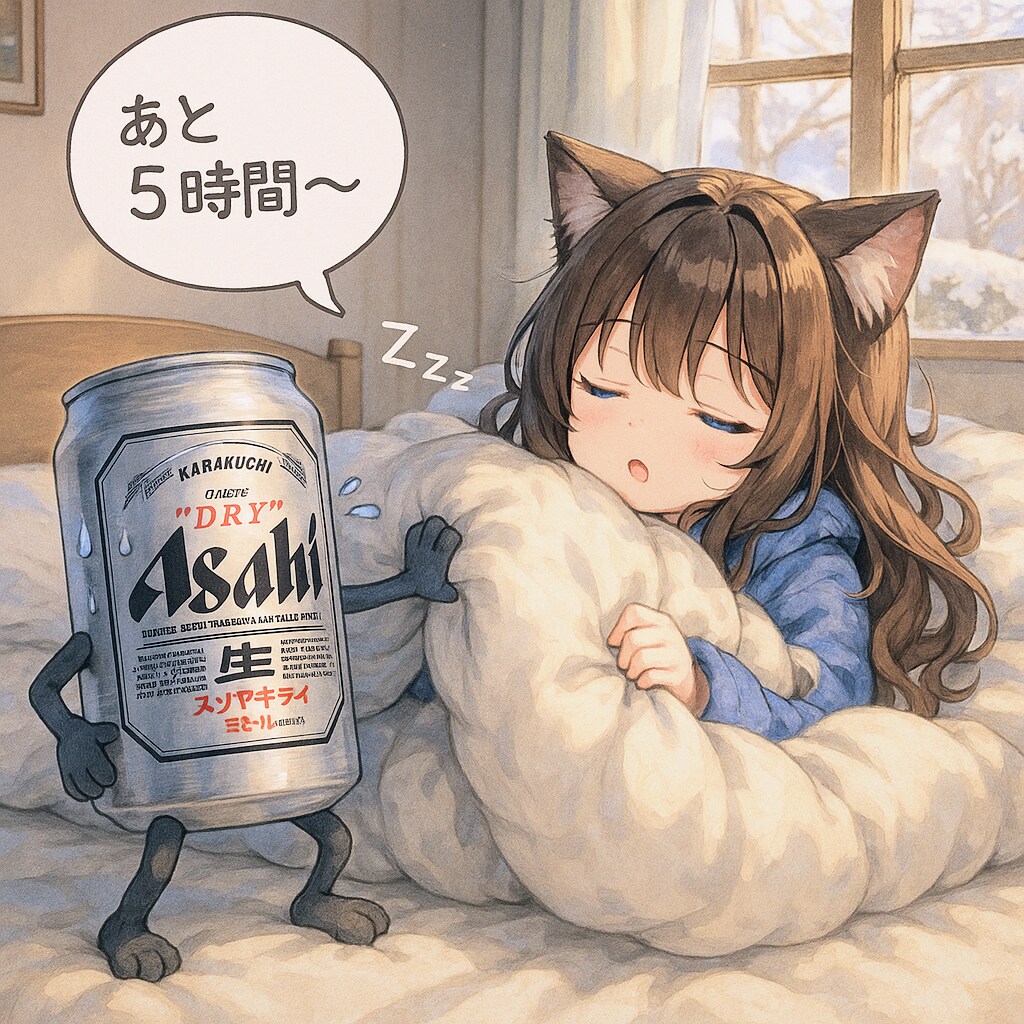 布団から出たくない小さな女の子