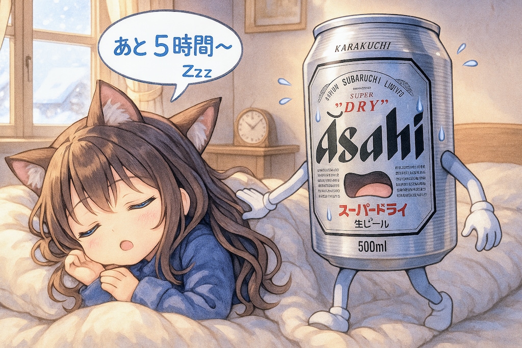 布団から出たくない小さな女の子