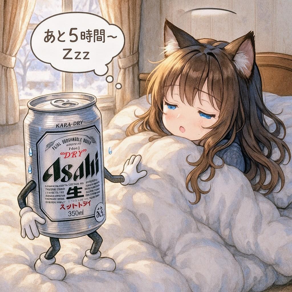 布団から出たくない小さな女の子