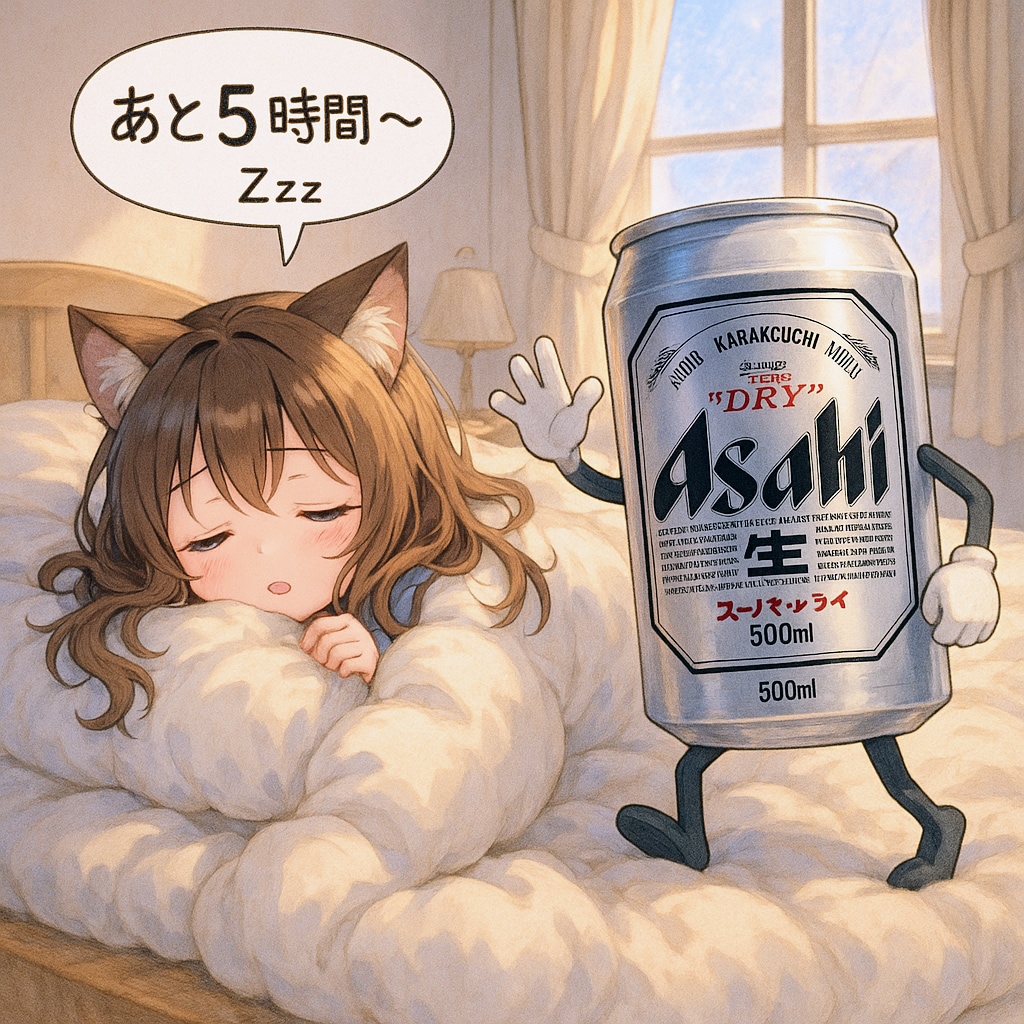 布団から出たくない小さな女の子