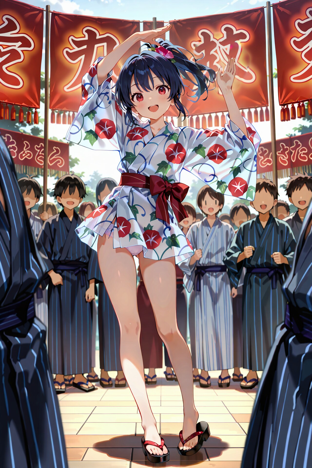透け浴衣で夏祭り Y727