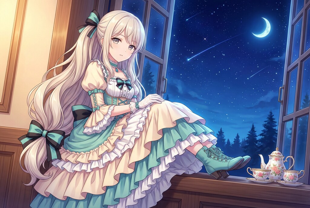 月影に寄り添う薔薇色