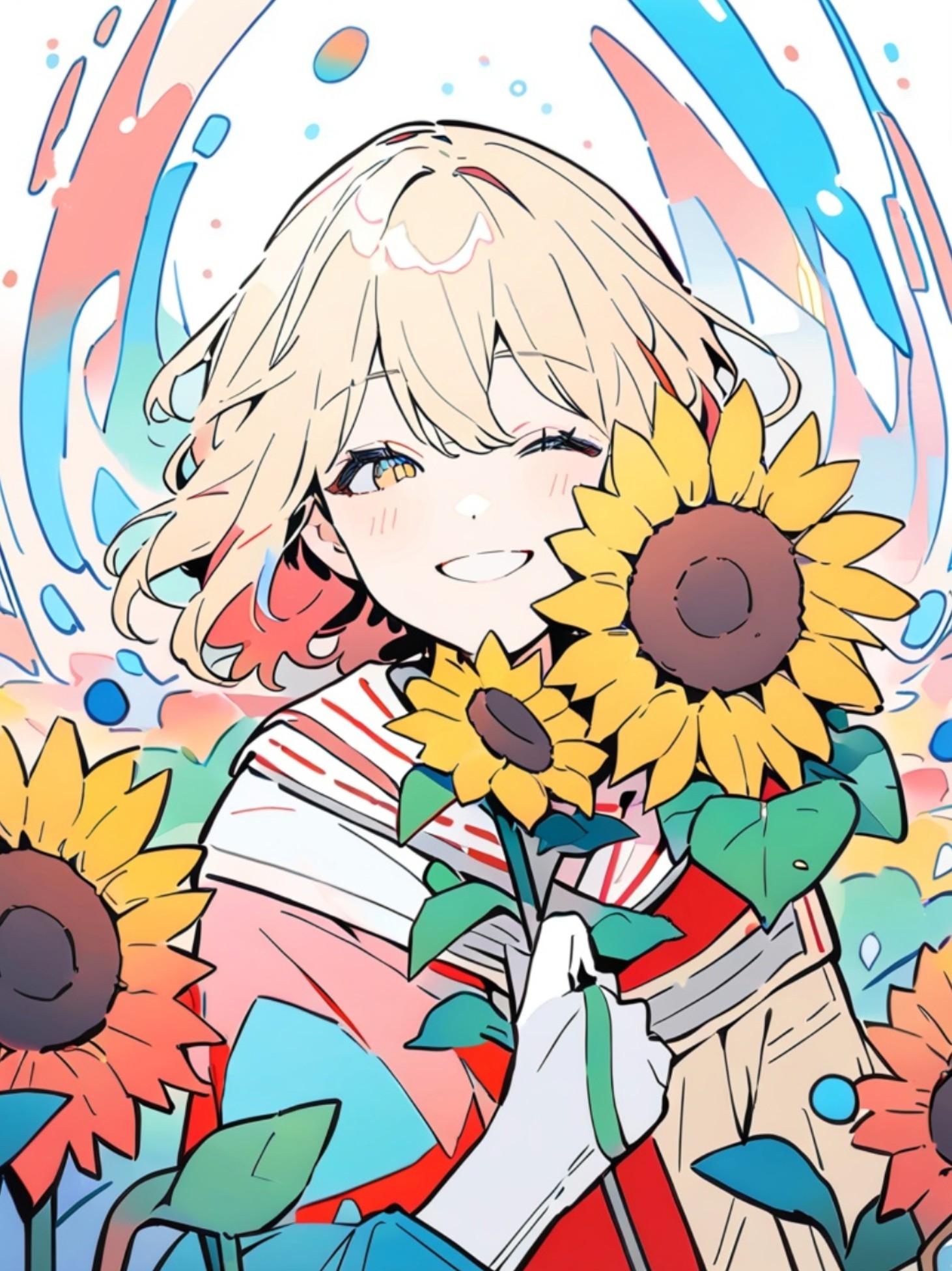🌻とフラットちゃん | の人気AIイラスト・グラビア