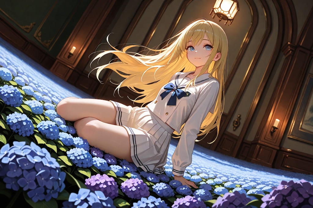 紫陽花とちちぷいちゃん