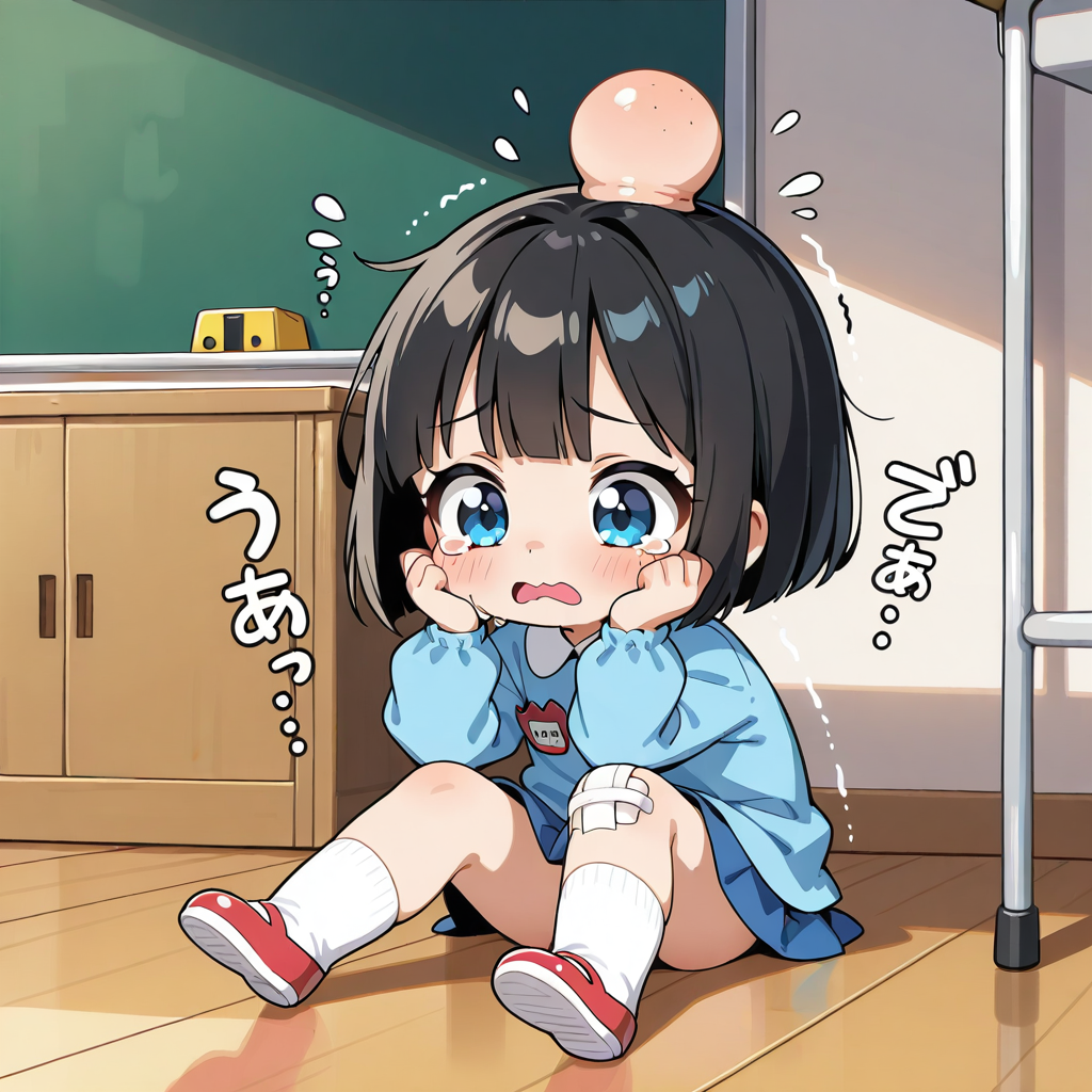 転んで頭をぶつけちゃったちーちゃん