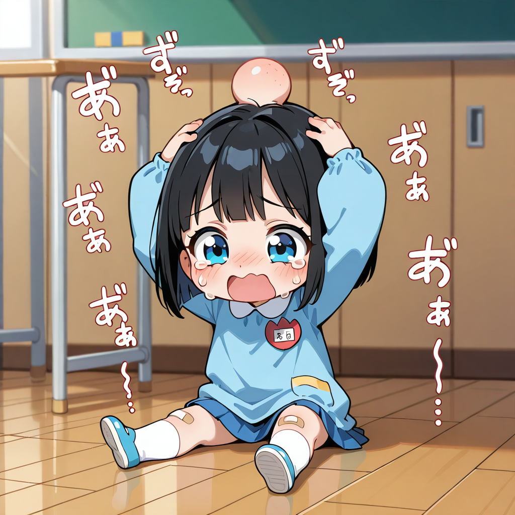 転んで頭をぶつけちゃったちーちゃん | の人気AIイラスト・グラビア