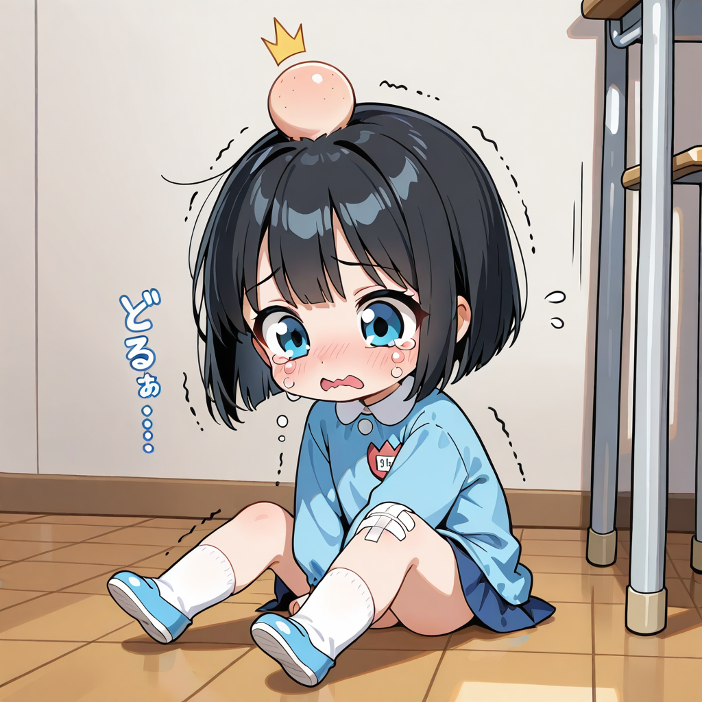 転んで頭をぶつけちゃったちーちゃん