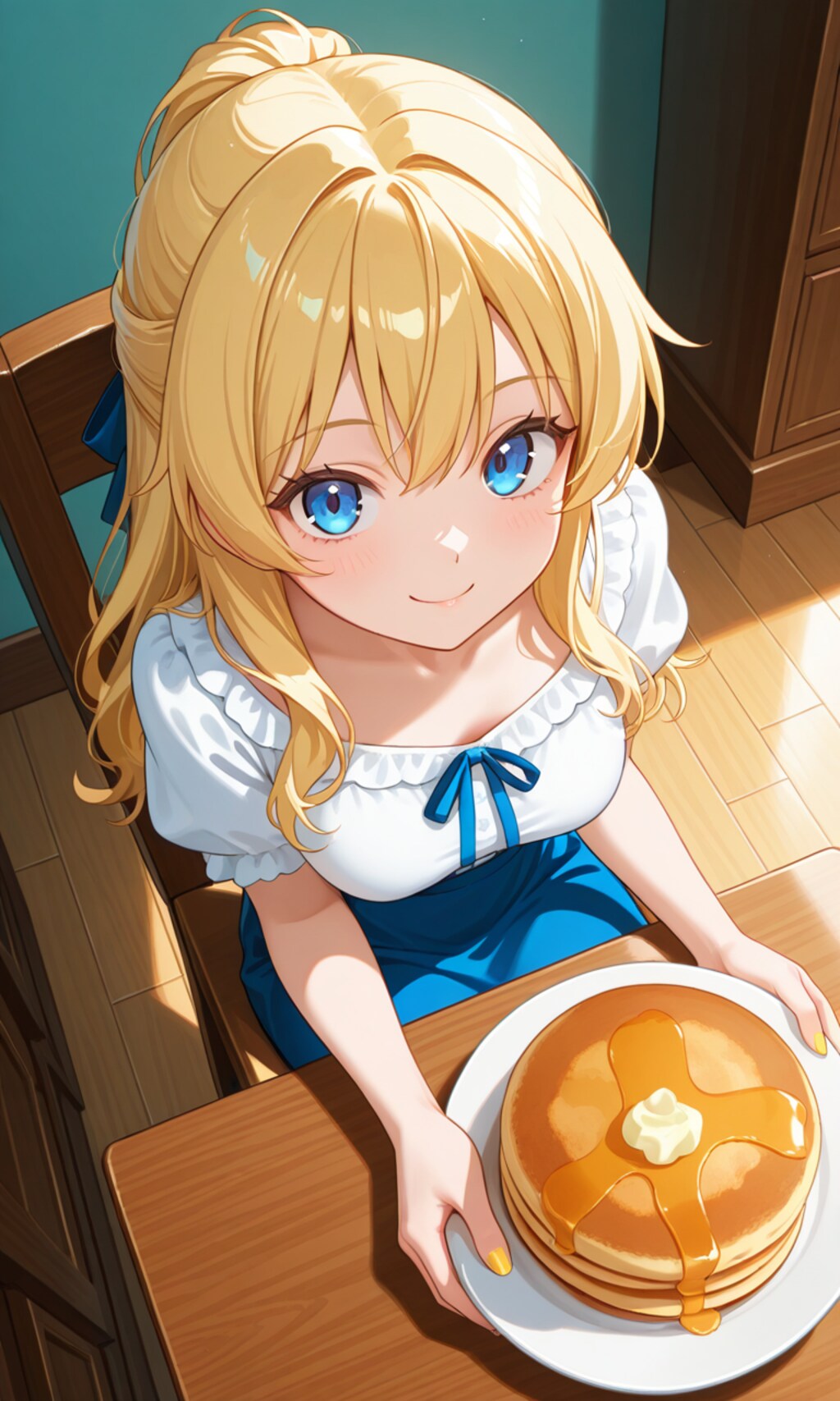 朝食にパンケーキ