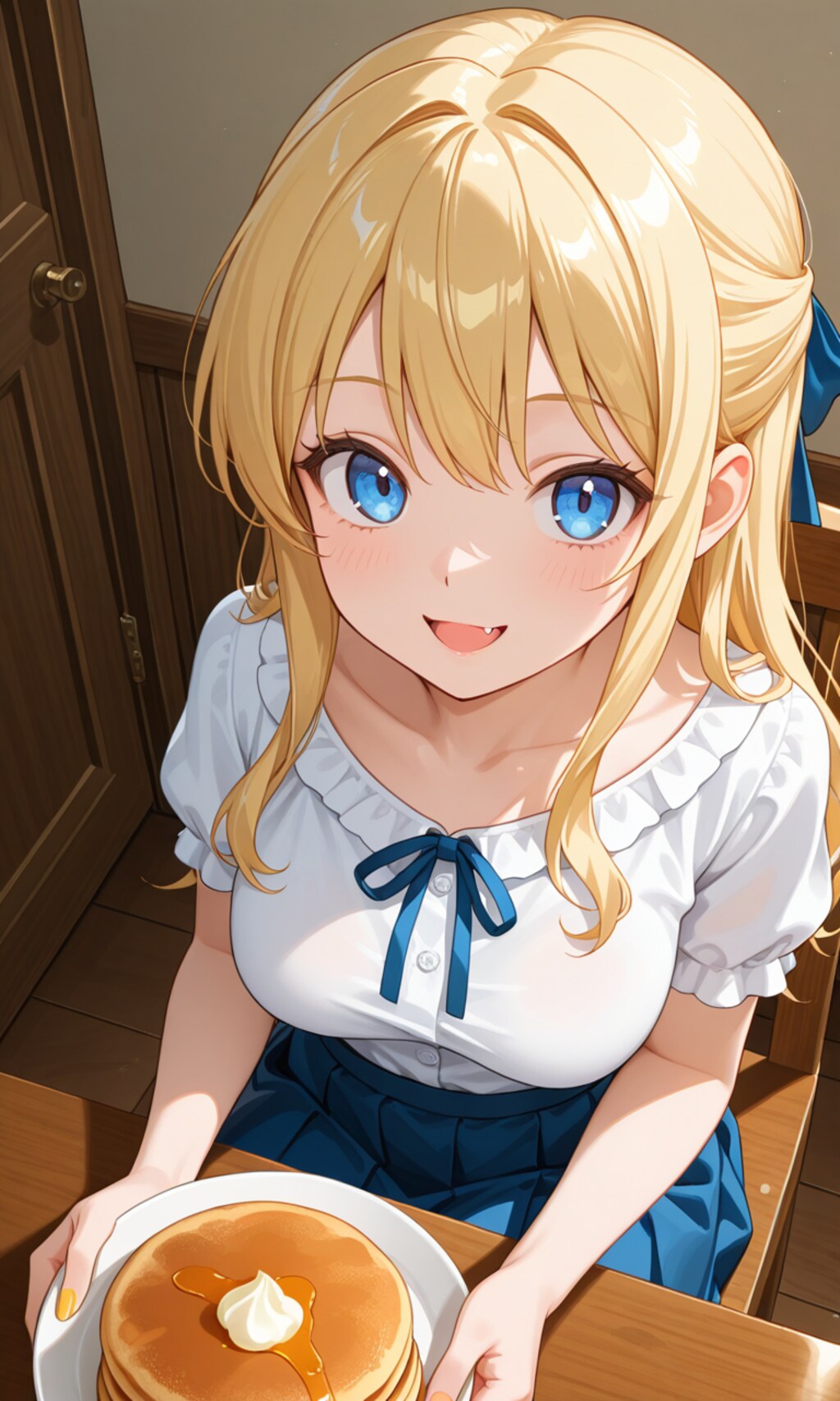 朝食にパンケーキ