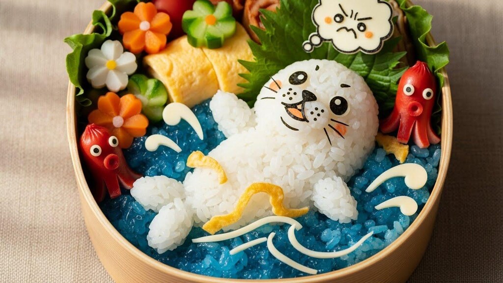 じたばたアザラシくんキャラ弁当