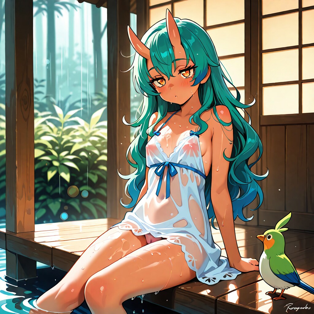 雨やどり中の鬼っ娘✨