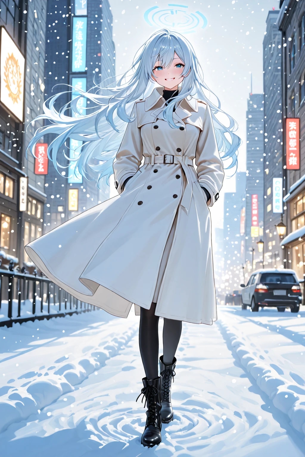 白いコートの女に乾杯だ。