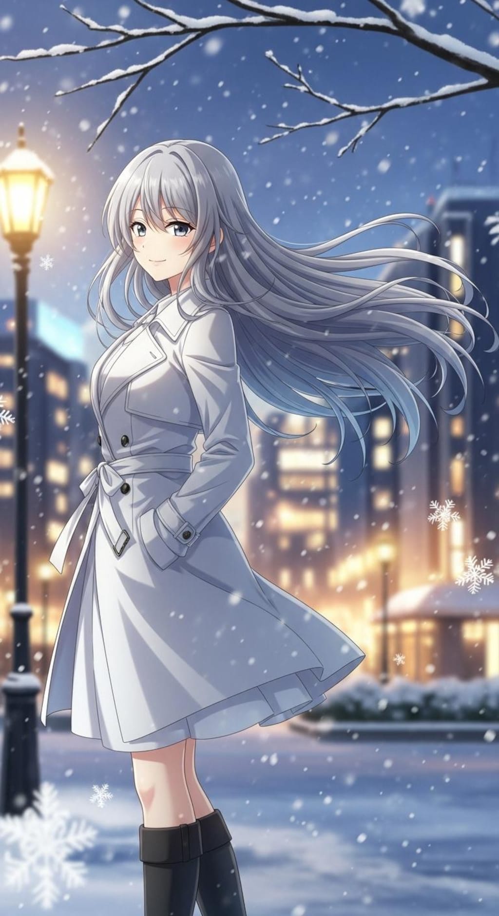 白いコートの女に乾杯だ。