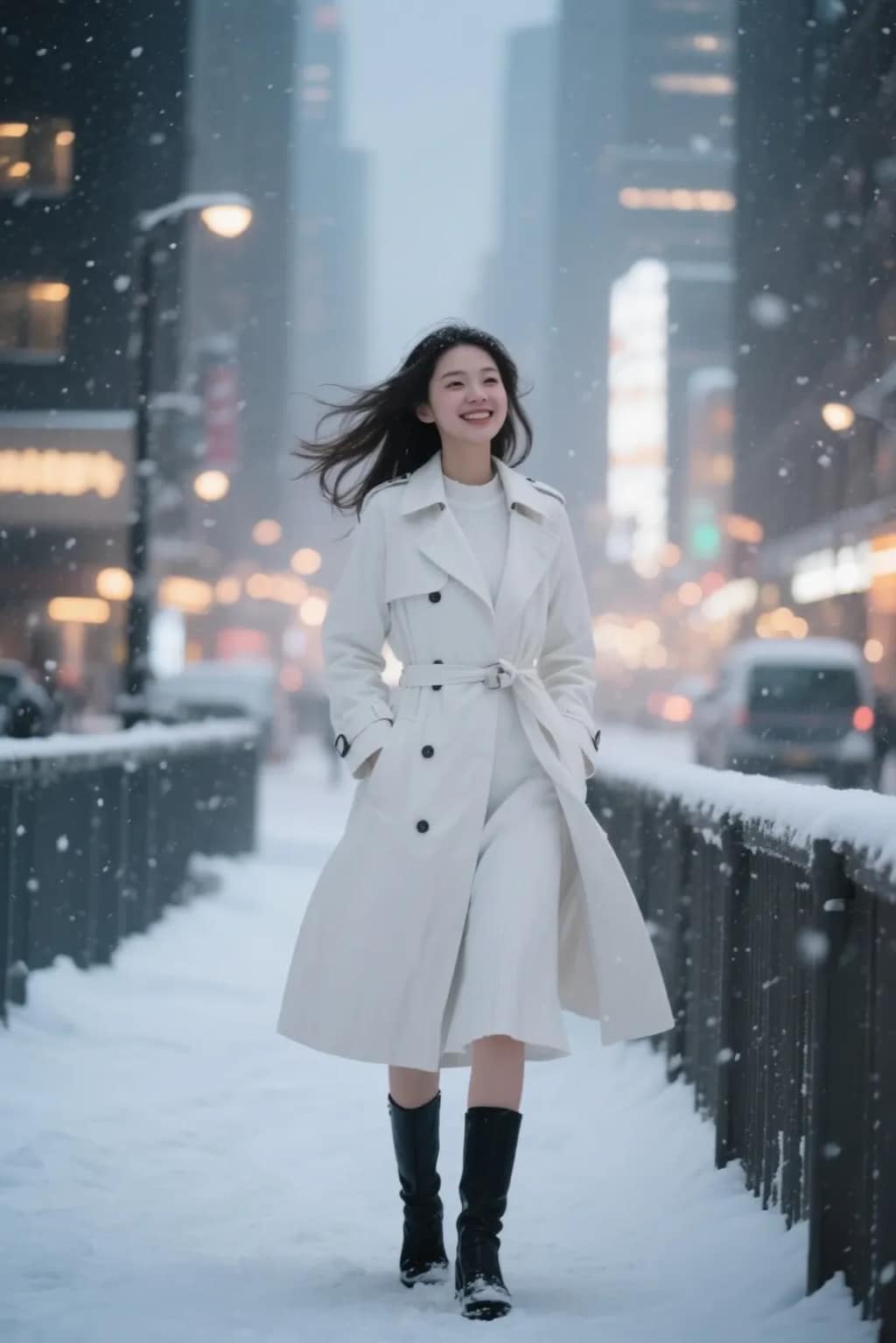 白いコートの女に乾杯だ。