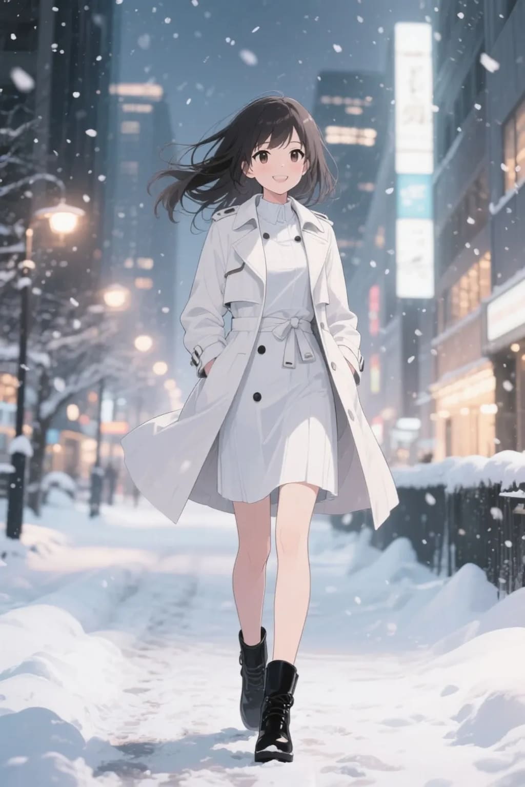 白いコートの女に乾杯だ。