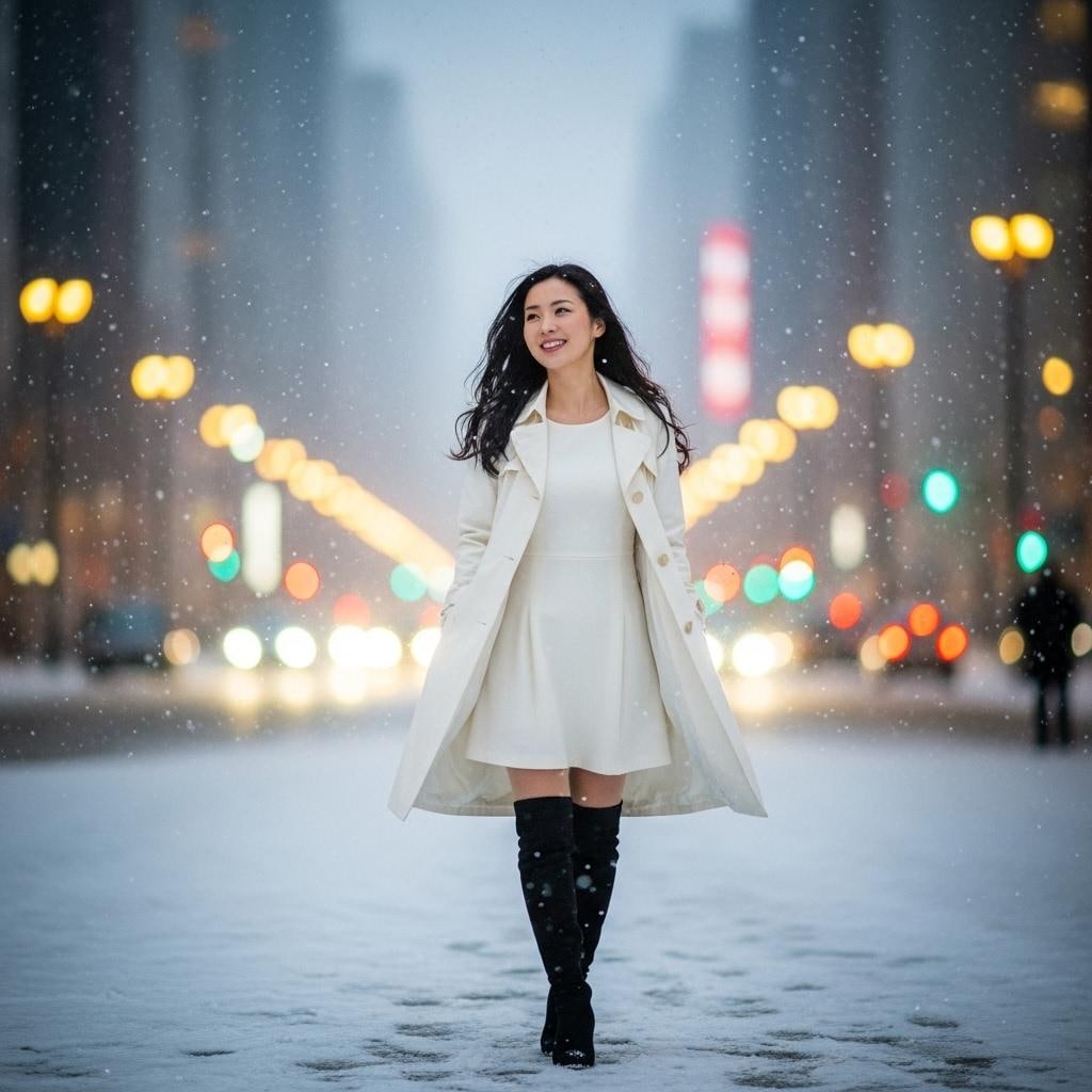 白いコートの女に乾杯だ。