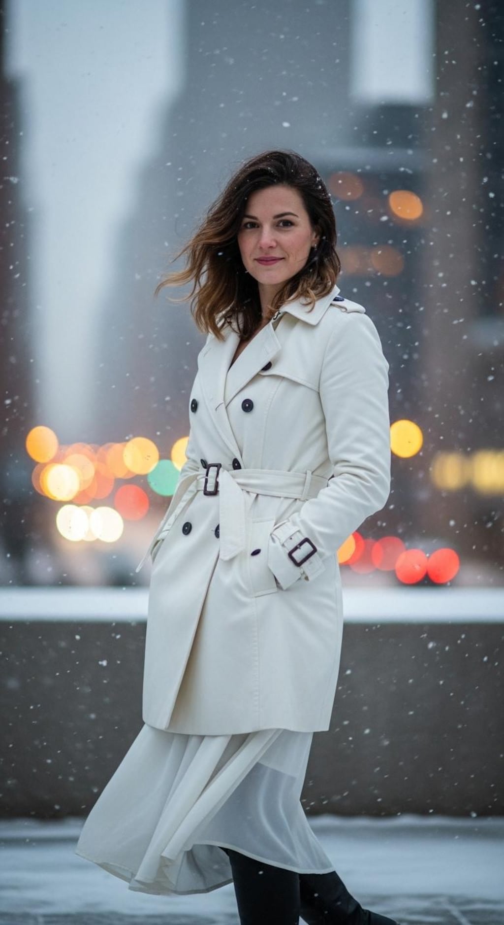 白いコートの女に乾杯だ。