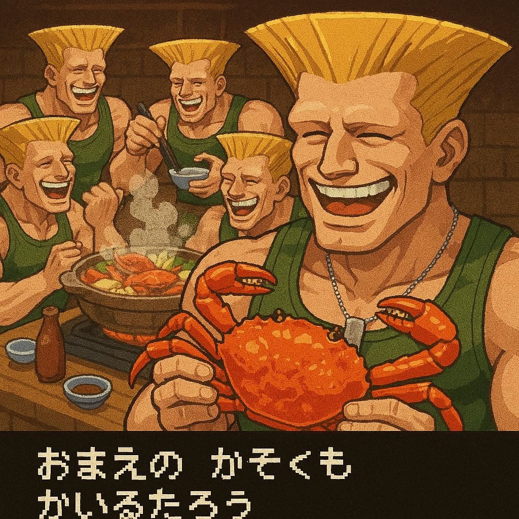 かにを　くえるんだな