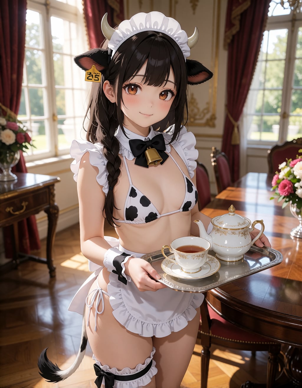 も～っとご奉仕♡ 牛ビキニメイド