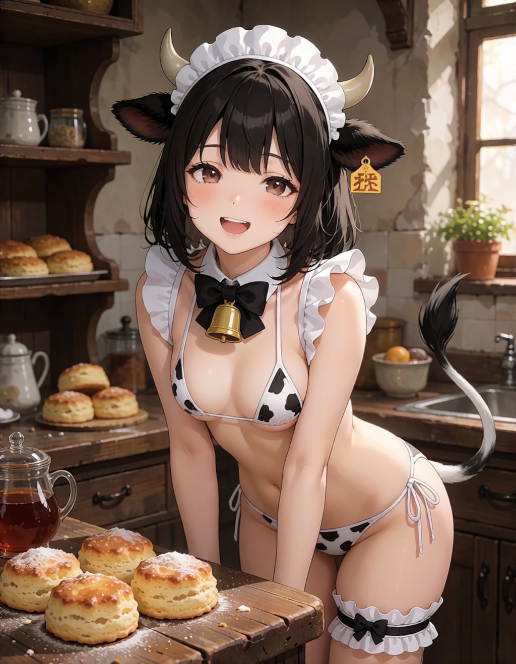 も～っとご奉仕♡ 牛ビキニメイド