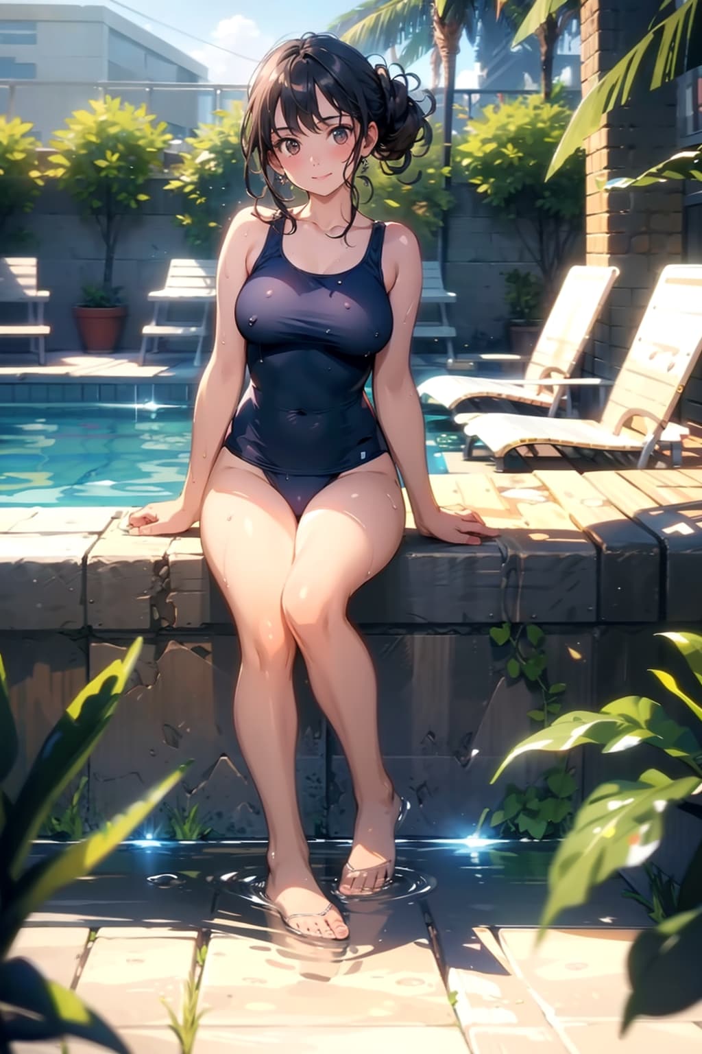 プールサイドで