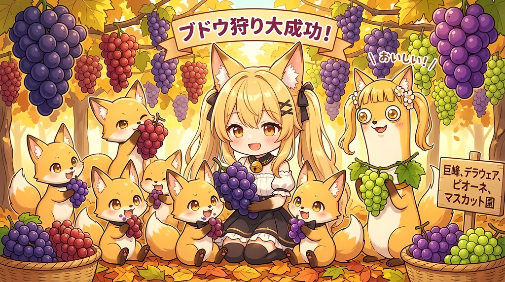 【秋の味覚】みんなで葡萄狩り２（35/100）