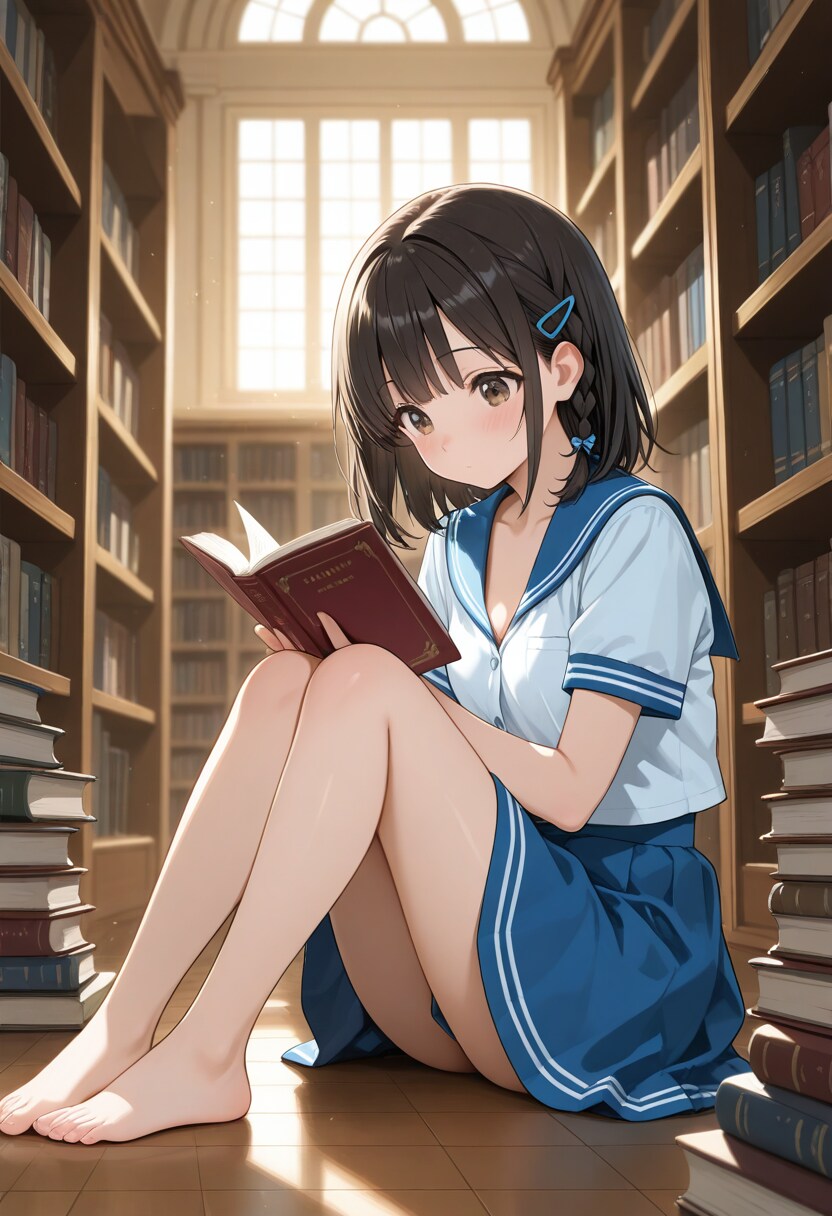 誰もいない図書室で