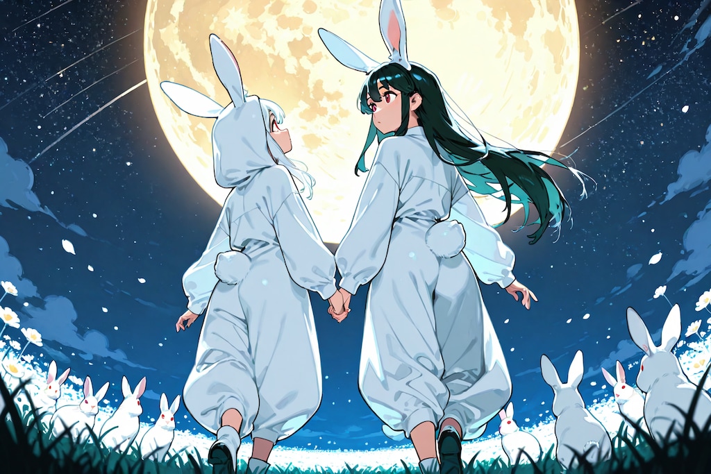 【#アルマゲスト】月に思いを馳せる子兎達「モデル: DAISY」