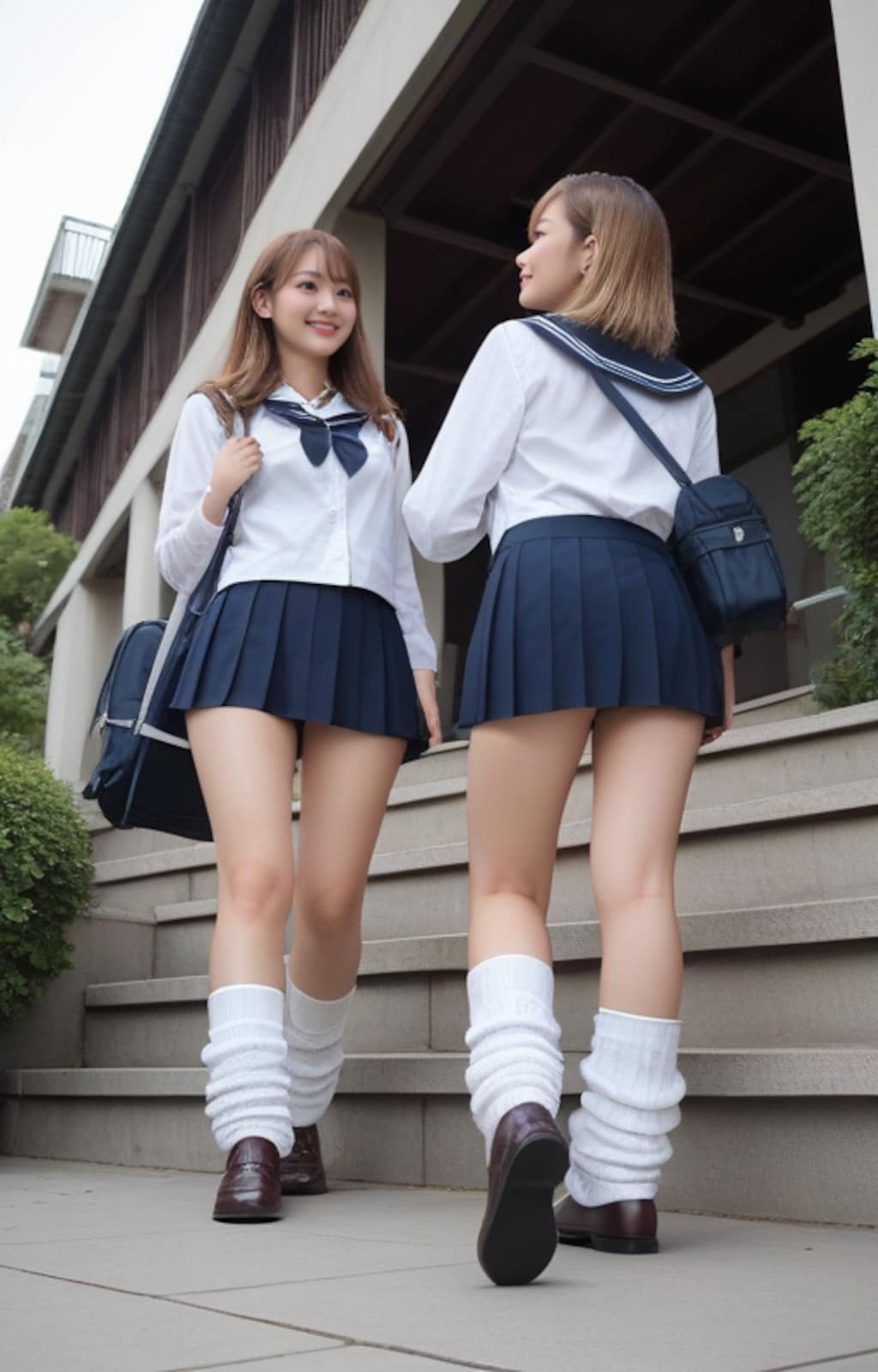 白ギャルちやんの通学風景